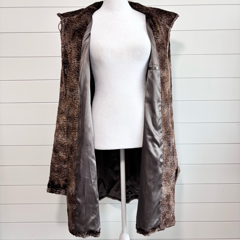 Pamela McCoy Vintage Woman Faux Fur Coat, Brown Size M - Picture 10 of 16